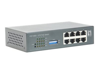 LevelOne FEP-0800 - Fast Ethernet (10/100) - Full duplex - Supporto Power over Ethernet (PoE)