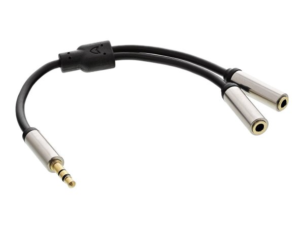 InLine Basic Cavo Audio sdoppiatore 2x Jack 3,5mm M / F - 0,15m - Slim - stereo
