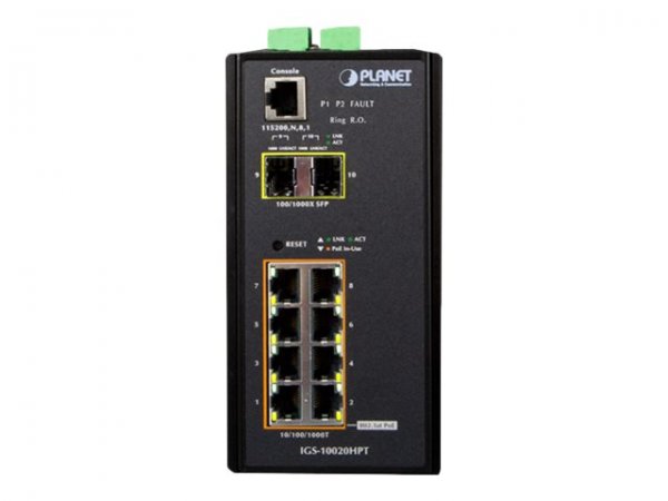 Planet IGS-10020HPT - Gestito - L2+ - Gigabit Ethernet (10/100/1000) - Full duplex - Supporto Power