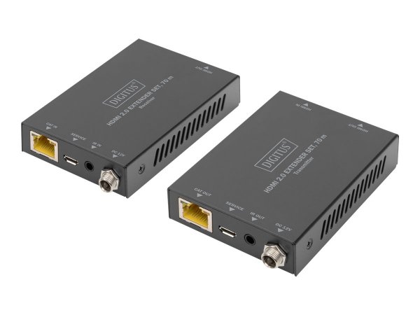 DIGITUS Set extender HDMI - 4K/60Hz - 70 m - 3840 x 2160 Pixel - Trasmettitore e ricevitore AV - 70