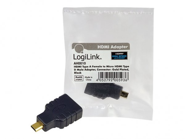 LogiLink AH0010 - HDMI D - HDMI A - Nero