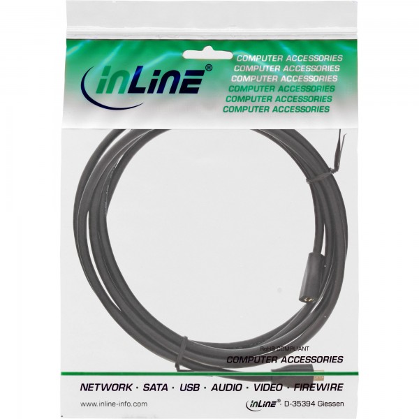 InLine Cavo USB 2.0 Micro - Micro Bm/ F - prolunga - dorato - nero - 5m