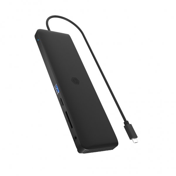 ICY BOX IB-DK2116-C - Cablato - USB 3.2 Gen 1 (3.1 Gen 1) Type-C - 100 W - 10,100,1000 Mbit/s - Nero
