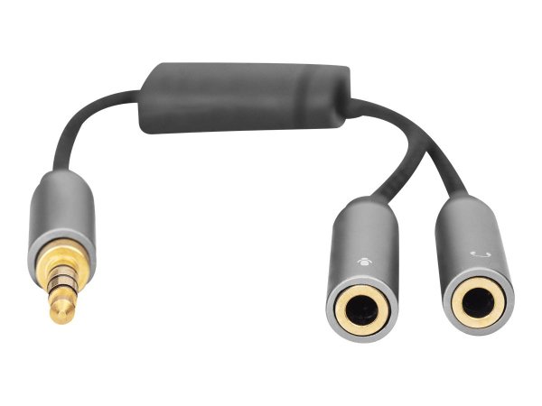 DIGITUS Adattatore audio per cuffie - da connettore jack da 3,5 mm a 2 prese da 3,5 mm - 2 x 3.5mm -