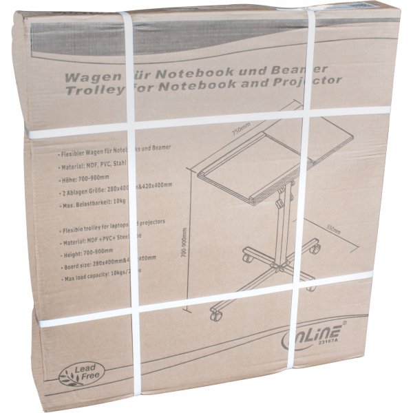 InLine Carrello Supporto Videoproiettori e Notebook - altezza 70-90cm