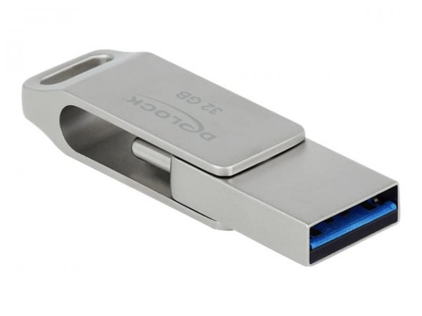 Delock Chiavetta USB 5 Gbps USB-C + Tipo-A da 32 GB - Alloggiamento in metallo - 32 GB - USB Type-A