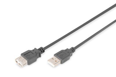 DIGITUS Cavo di prolunga USB-A - 1,8 m - 1,8 m - USB A - USB A - USB 2.0 - Maschio/Femmina - Nero