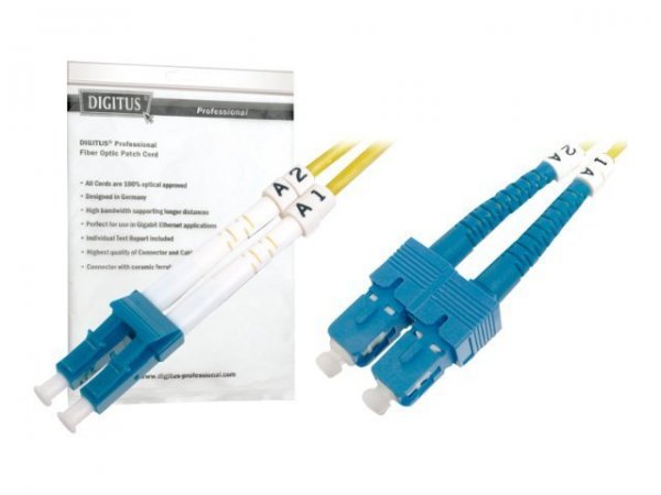 DIGITUS cavo patch LWL monomodale - LC/SC - 10 m - I-VH - OS2 - LC - SC