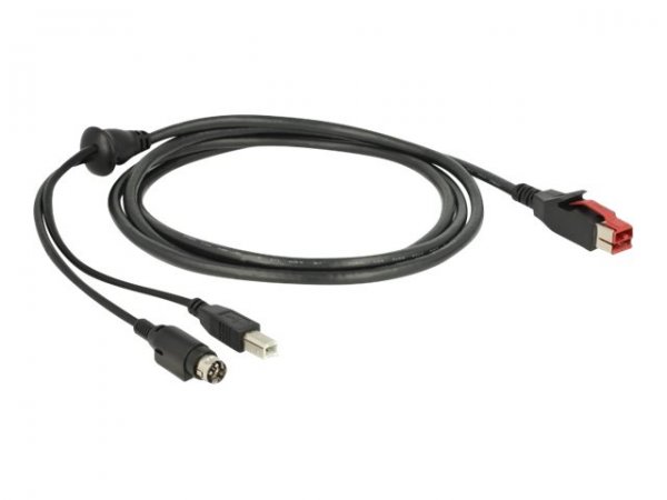 Delock PoweredUSB Kabel Stecker 24 V> USB Typ-B+ Hosiden Mini-DIN 2 - Cavo - Digitale/dati
