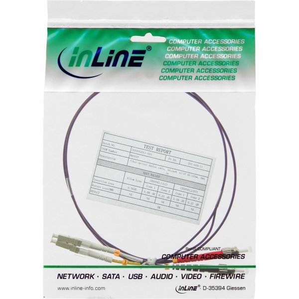 InLine Cavo Duplex - LC/ST 50/125µm - Fibra Ottica OM4 - 5m