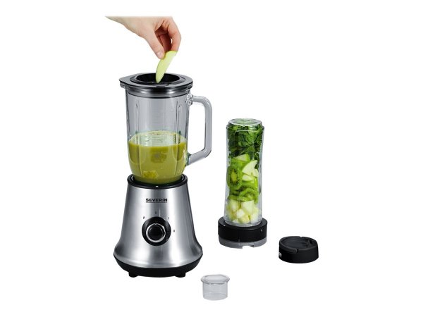 SEVERIN SM 3737 - Frullatore da tavolo - 1 L - Funzione pulsante - Tritaghiaccio - 500 W - Acciaio i