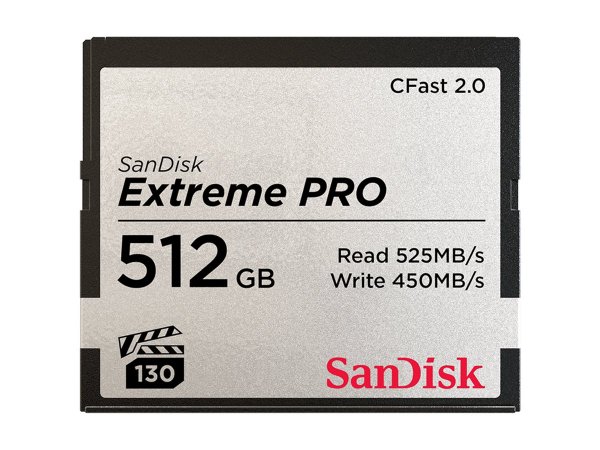 SanDisk Extreme Pro - 512 GB - CFast 2.0 - 525 MB/s - 450 MB/s - Nero - Grigio