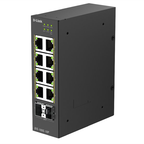 D-Link DIS-100G-10P Switch PoE+ Industrial - Interruttore - 1 Gbps
