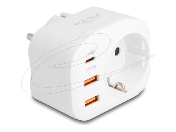 Delock Schutzkontakt-Steckdose mit Kindersicherung 20 W - Digitale/dati - USB Typ C