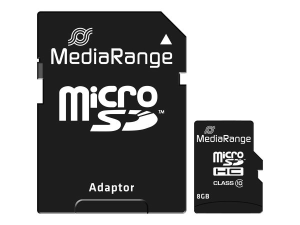 MEDIARANGE 8GB microSDHC - 8 GB - MicroSDHC - Classe 10 - Nero