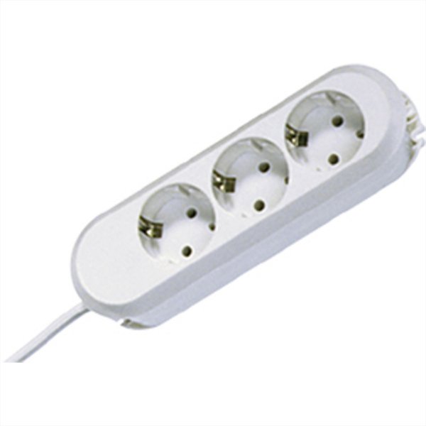 Bachmann 3x Schuko H05VV-F 3G 1.50mm² 16A/3680W 5m - 5 m - Plastica - Bianco - 3 presa(e) AC - 3680