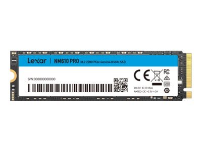 Lexar NM610 Pro NVMe SSD, PCIe 3.0 M.2 Typ 2280 - 500 GB - NVMe SSD im 2280 Format - unterstützt NVM