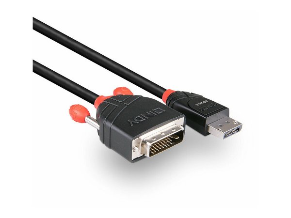 Lindy 41490 - 1 m - DVI-D - DisplayPort - Oro - 2,7 Gbit/s - Nero