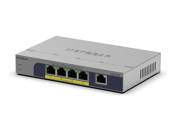 Netgear Gs105Pp - Switch - 5 Anschlsse - unmanaged - 1 x - Interruttore - 0,1 Gbps