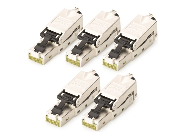 DIGITUS Cat 6a Feldstecker 5 Stk. STP Staubkappe/Knickschutz - Cavo - Rete