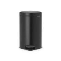 Brabantia 113741 - 12 L - Rotondo - Nero - Plastica - Pedale - 24 cm