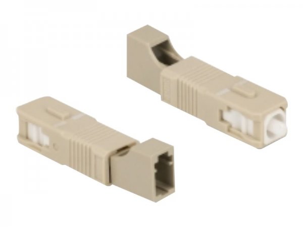 Delock Accoppiatore ibrido in fibra ottica SC Simplex femmina per LC Simplex femmina beige - LC/SC -