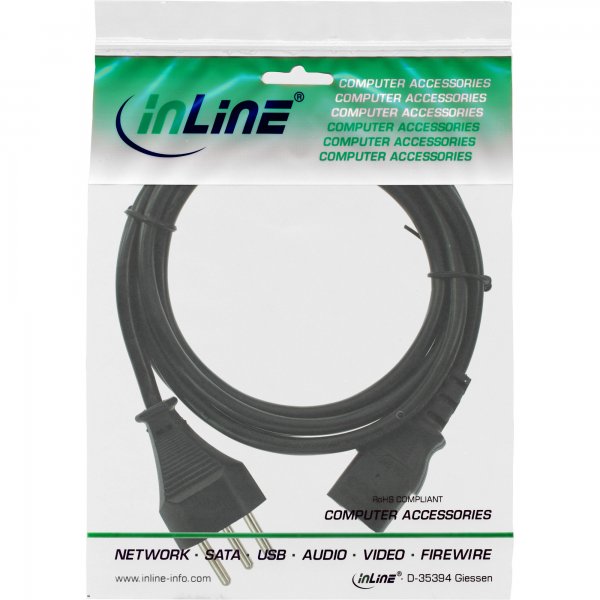 InLine Cavo alimentazione Internazionale - spina Svizzera presa IEC320-C13 - 3m