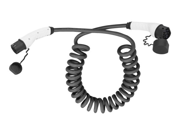 DIGITUS Cavo di ricarica a spirale per auto elettriche e PHEV - 7,5 m - Tipo 2 - Modalità 3 - Monofa
