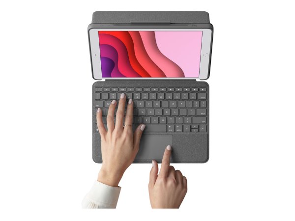 Logitech Combo Touch - Tastatur und Foliohülle - mit Trackpad - hintergrundbeleuchtet - Apple - Tast