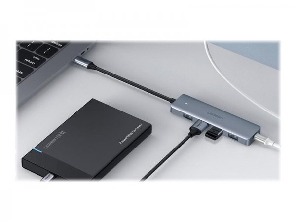 Ugreen USB-C Hub USB 3.0 OTG grau