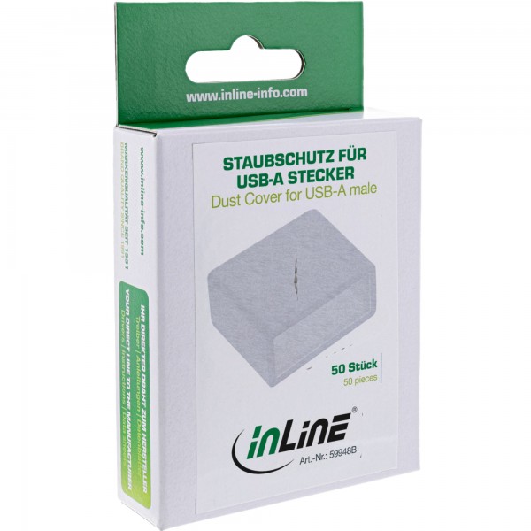 InLine Tappo antipolvere per presa USB-A - bianca - confezione da 50pz.