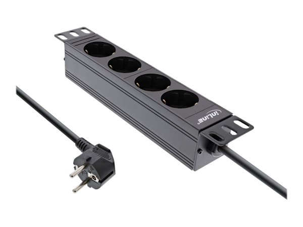 InLine 10" PDU - presa prtettiva a 4 porte - senza interruttore - 2m - nero