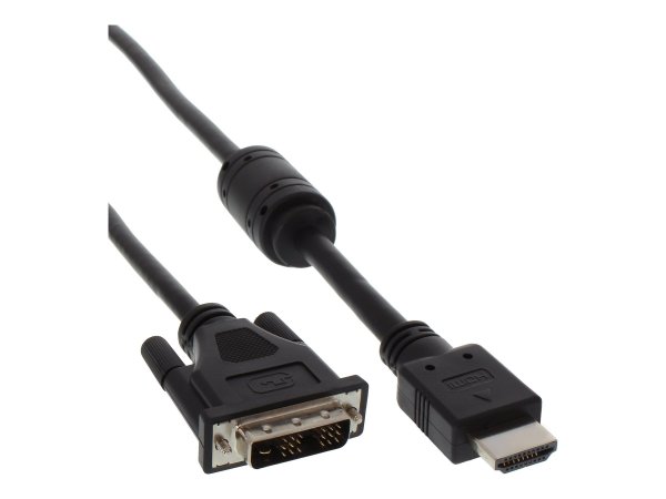 InLine Cavo HDMI a DVI 18+1 - ferrite - 5m - nero - M-M