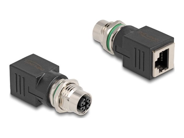Delock M12 Adapter X-kodiert Buchse zu RJ45 gerade - Adattatore - Rete