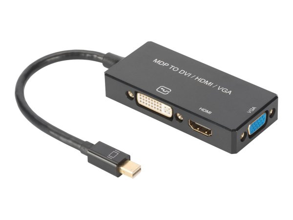 DIGITUS Cavo convertitore Mini DisplayPort 3in1 - 0,2 m - Mini DisplayPort - DVI-D - Maschio - Femmi