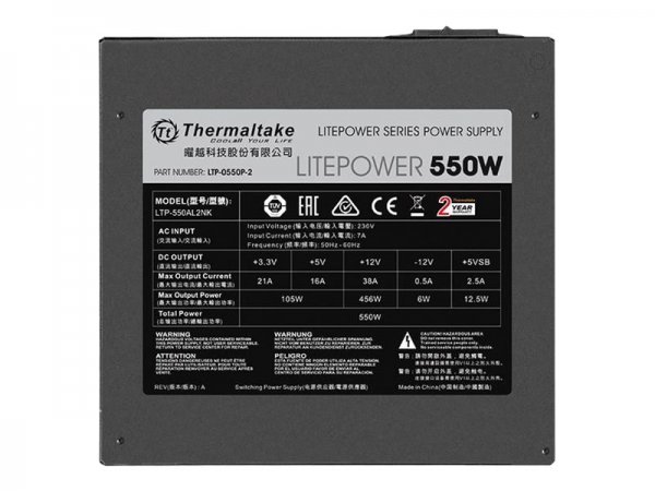 Thermaltake Litepower LTP-550AL2NK - Netzteil intern - Alimentatore pc/server - 550 W