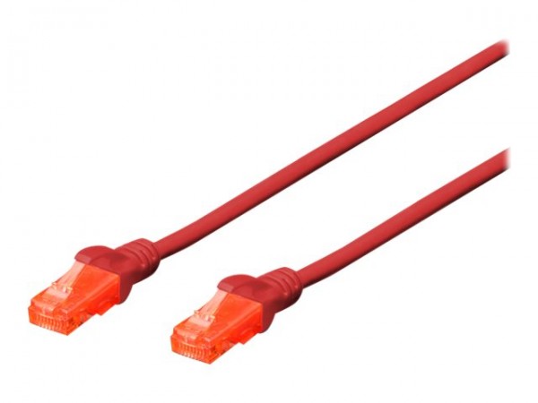 DIGITUS Cavo patch U/UTP CAT - LSZH - 3 m - Cat6 - U/UTP (UTP) - RJ-45 - RJ-45 - Rosso