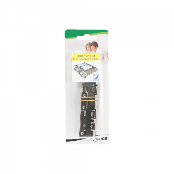 InLine Guide Montaggio HDD/SSD - 2x 6,35 cm (2,5") a 8,89 cm (3,5") - Argento