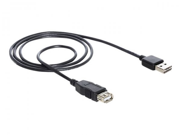 Delock EASY-USB 2.0-A - USB 2.0-A - 1m - 1 m - USB A - USB A - USB 2.0 - Maschio/Femmina - Nero