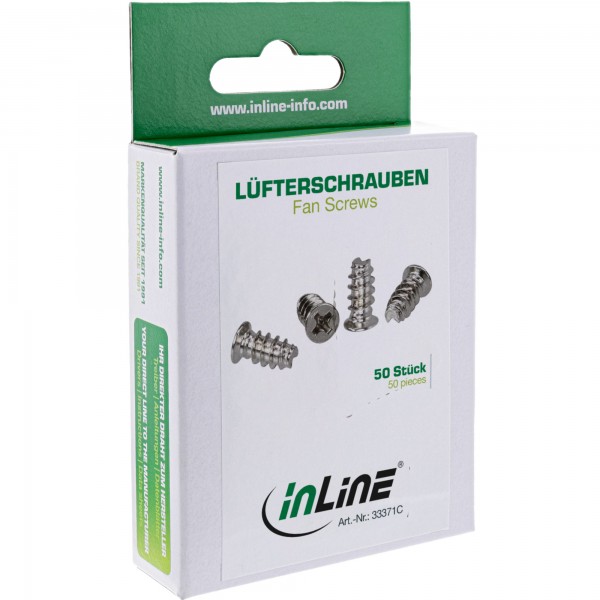 InLine Viti Ventole - 5,0x10,0mm - zincate - testa corce - argento - 50pz