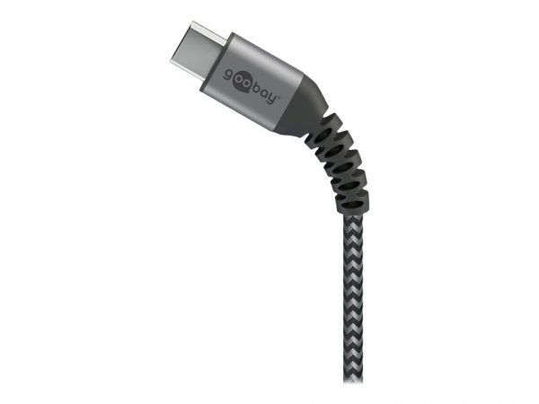 Goobay 49297 - 2 m - USB C - USB A - USB 2.0 - 0,48 Gbit/s - Nero - Grigio