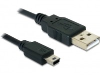 Delock USB 2.0-A / USB mini-B 5pin - 0.70m - 0,70 m - USB A - Mini-USB B - Maschio/Maschio - Nero