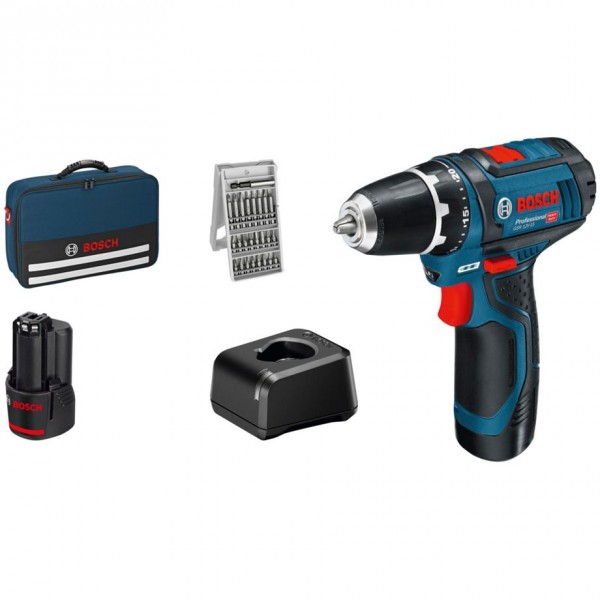 Bosch GSR 12V-15 Professional - Cacciavite elettrico - Impugnatura a pistola - Nero - Blu - 1300 Gir