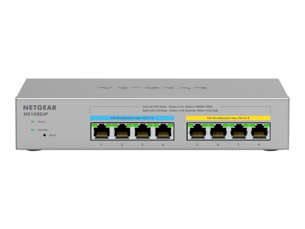 Netgear 8-port Ultra60 PoE++ Multi-Gigabit (2.5G) Ethernet Plus Switch - Gestito - L2/L3 - 2.5G Ethe