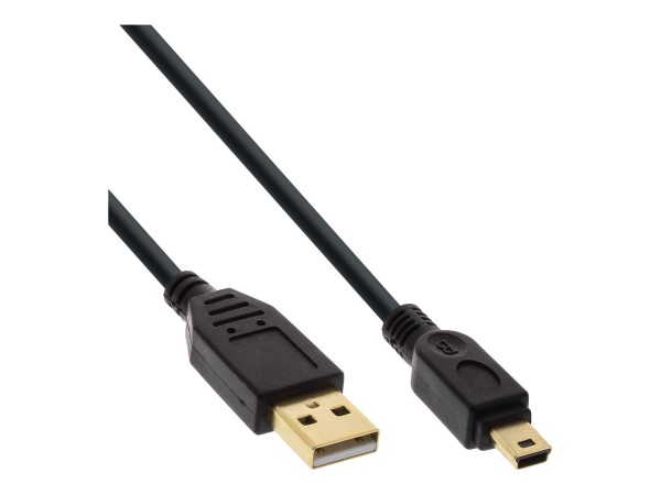 InLine Cavo USB 2.0 Mini - Am/ Mini Bm(5pol.) - dorato - nero - 5m
