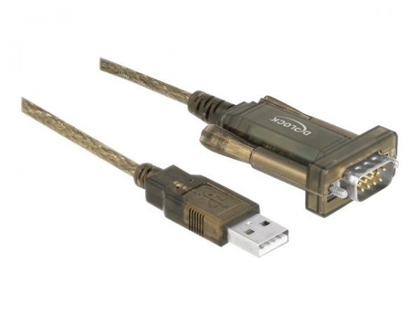 Delock 64073 - Trasparente - 2 m - USB tipo A - DB-9 - Maschio - Maschio