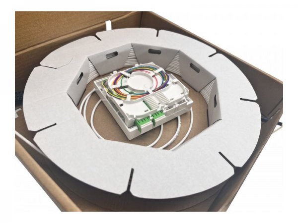 Helos FTTH-Anschlussset beidseitig mit 4 LC-APC-Steckern vorkonfektioniert