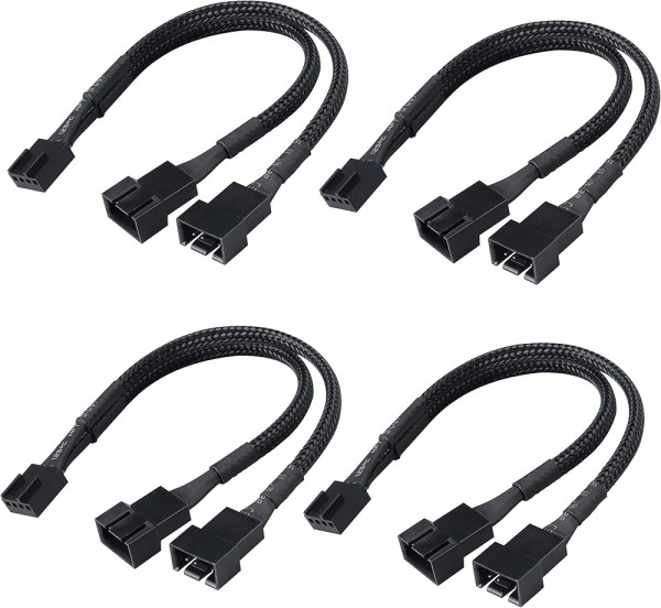 Akasa PWM Lüftersplitter 4er Pack - schwarz