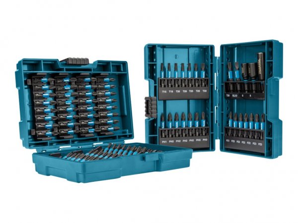Makita E-03109 - Trapano - Set di punte per trapano - Attacco esagonale - Nero - Blu - 90 pz - Bits