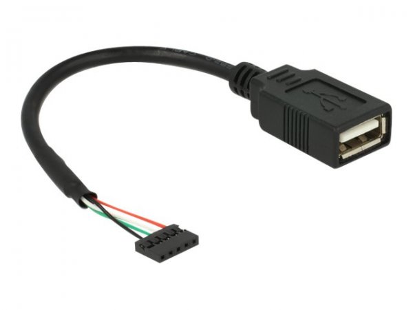 Delock 84831 - 0,15 m - USB A - USB 2.0 - Femmina/Femmina - 0,48 Gbit/s - Nero